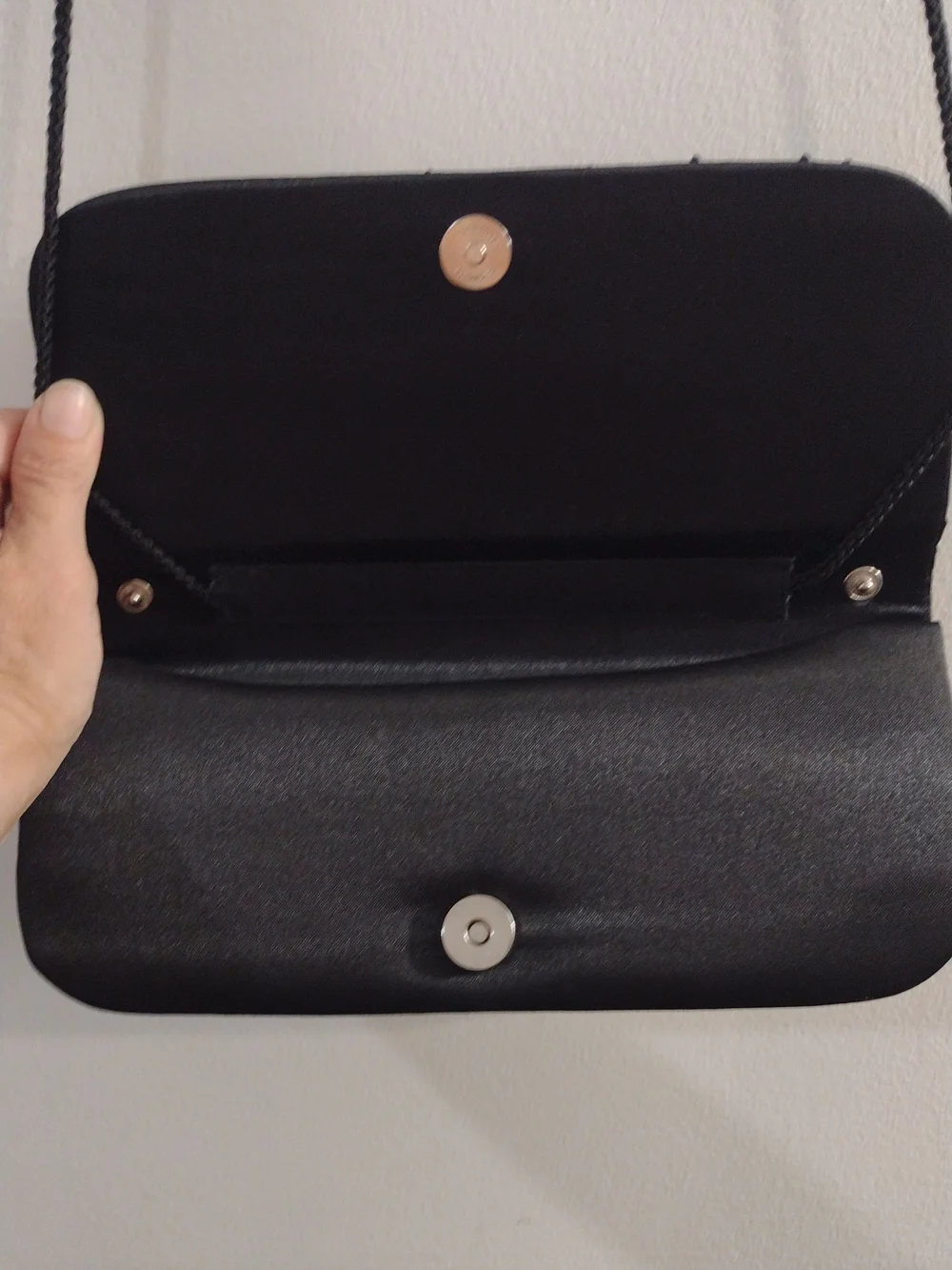 Black Beaded Evening Clutch Shoulder Bag